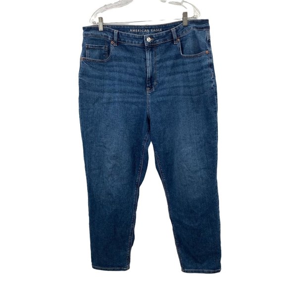 AMERICAN EAGLE BARELY WORN STRETCH MOM BLUE JEANS WOMENS 18 R - Picture 1 of 5